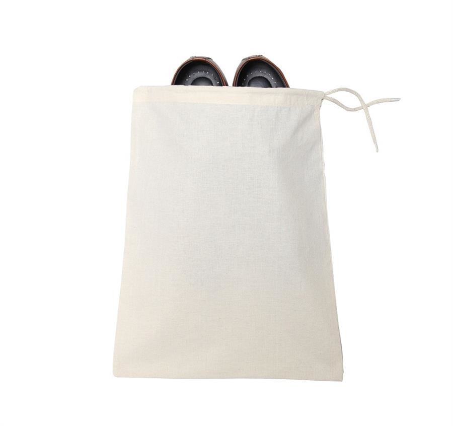 Eco Friendly Canvas Muslin Small Cotton Drawstring Bags Reusable Drawstring Makeup Pouch
