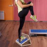 Blue Portable Wooden Calf Stretcher Adjustable Wooden Fitness Equipment