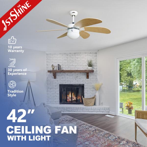 1stshine MDF Blades Remote Control Wood Ceiling Fan Low Noise for Comfortable