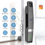 Aluminum Alloy Smart Door Lock Unlock with Tuya Face Password Fingerprint Card