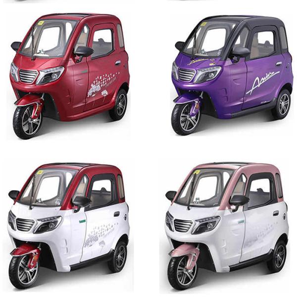 ABS Plastic LED Light 3 Wheels Enclosed Electric Tricycles Trike Motorcycle For