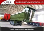 Tri - Axle Hydraulic Dump Semi Trailer U Or Square Shape 40CBM Box Dimension