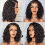 Deep Curly Human Hair Wigs For Women Curly Short Bob 13x4 Lace Frontal Wig