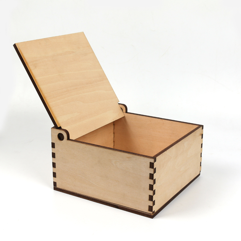 Christmas Craft Wooden Box Laser Cut Wood Plywood Box Baby Gift Box for Storage