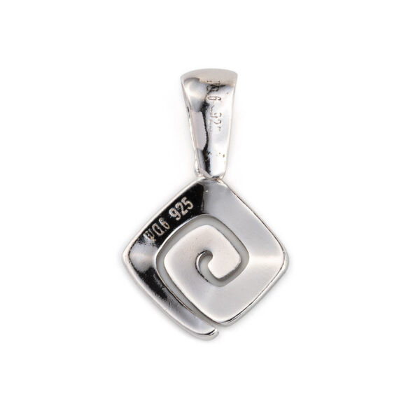 925 Sterling Silver Hawaiian Natural Retro Blue Opal Greek Key Meandros Luxury Pendant For Women