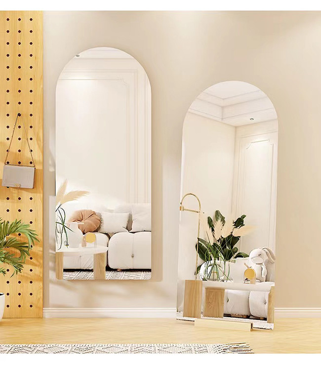 Barber Hair Salon Black And Gold Large Floor Upright Mirror For Salon Station