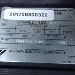 YASKAWA USAMED-12V-T012 SERVO MOTOR 11.7AMP 200V 1000RPM 1.2KW