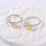 Egg Shaped Moissanite Engagement Rings 2.6g 925 Silver CZ Rings Glittering