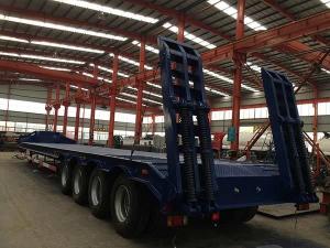 Wholesale 70Tons 15m Low Bed Semi Trailer Truck For Carrying Construction Machine from china suppliers