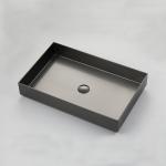 Fashion Retangular Bathroom Sinks Over Mounted Brushed Surface Treatment