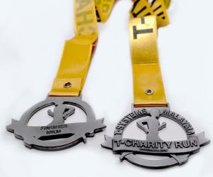 Wholesale ISO Zinc Alloy 60*3mm Shiny Silver Soft Enamel Medals from china suppliers