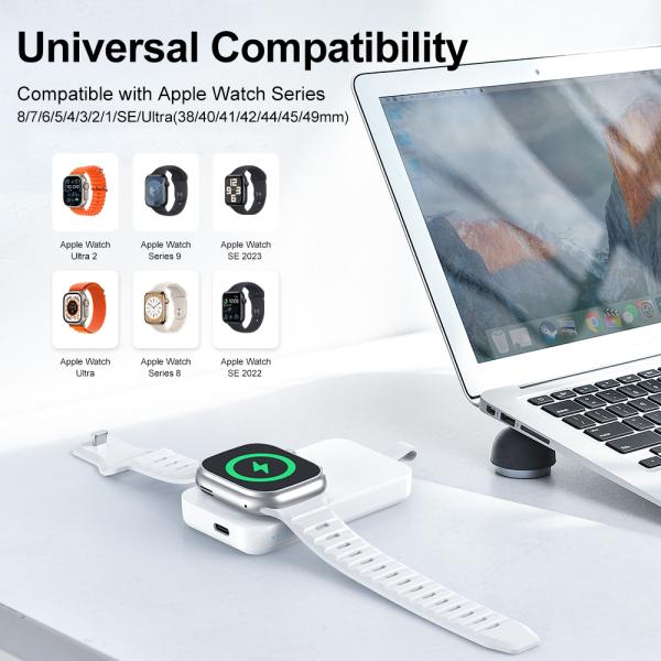 2025 Newest X556 Apple Watch Charger 2 In 1 Wireless Fast Charger 2500mAh Mini Power Bank Watch Charger