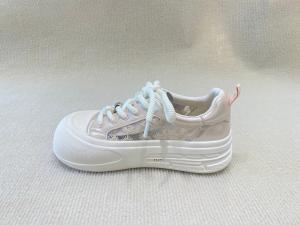 Wholesale Round Head Womens Pink Casual Shoes Rubber Outsole Pink Casual Sneakers from china suppliers
