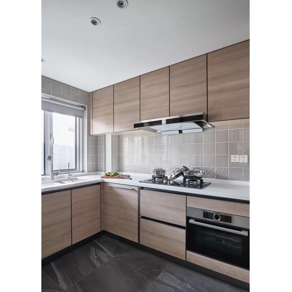 Economic Style Flat Panel Laminate Small Kitchen Cabinets for Villa