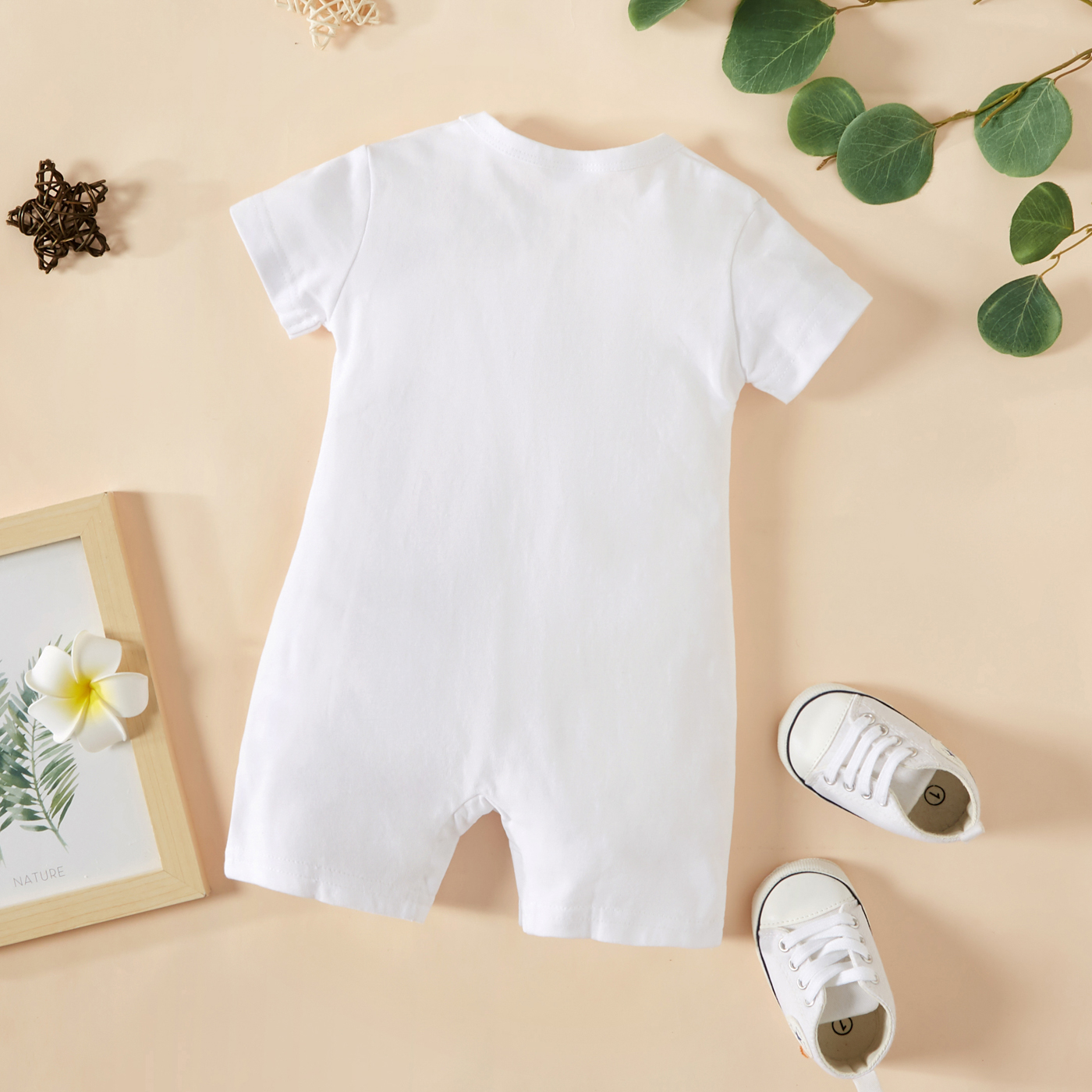 Baby 100% cotton overall romper Summer new children's short sleeve cloth Baby Letters Printing jumpsuit bodysuit