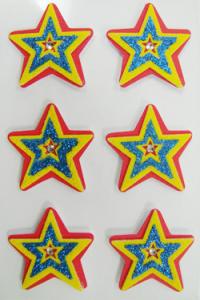 Wholesale PET Fuzzy Small Star Stickers Custom Cartoon Decor For Wall 80mm X 120 Mm from china suppliers