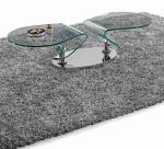 Glass Spinning Table Stainless Steel Base Coffee Side Table OEM