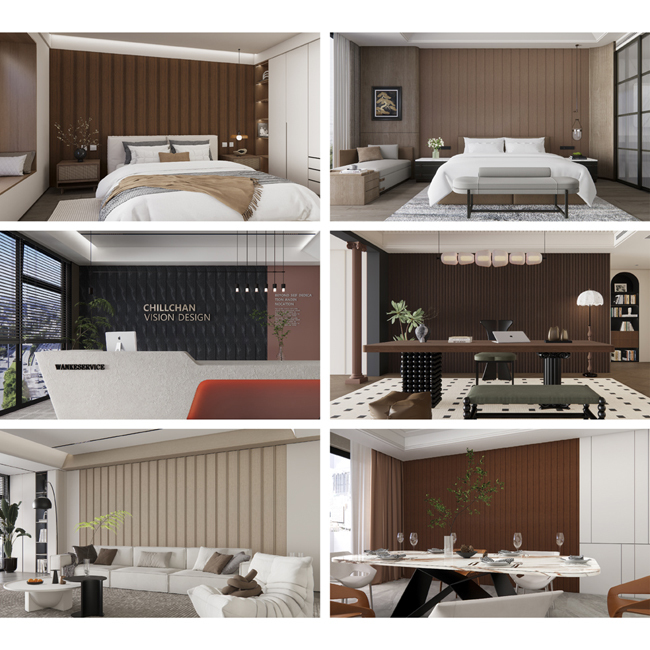 Lightweight Indoor WPC Wall Cladding Panels Durable waterproof fireproof easy installation for indoor wall decoration