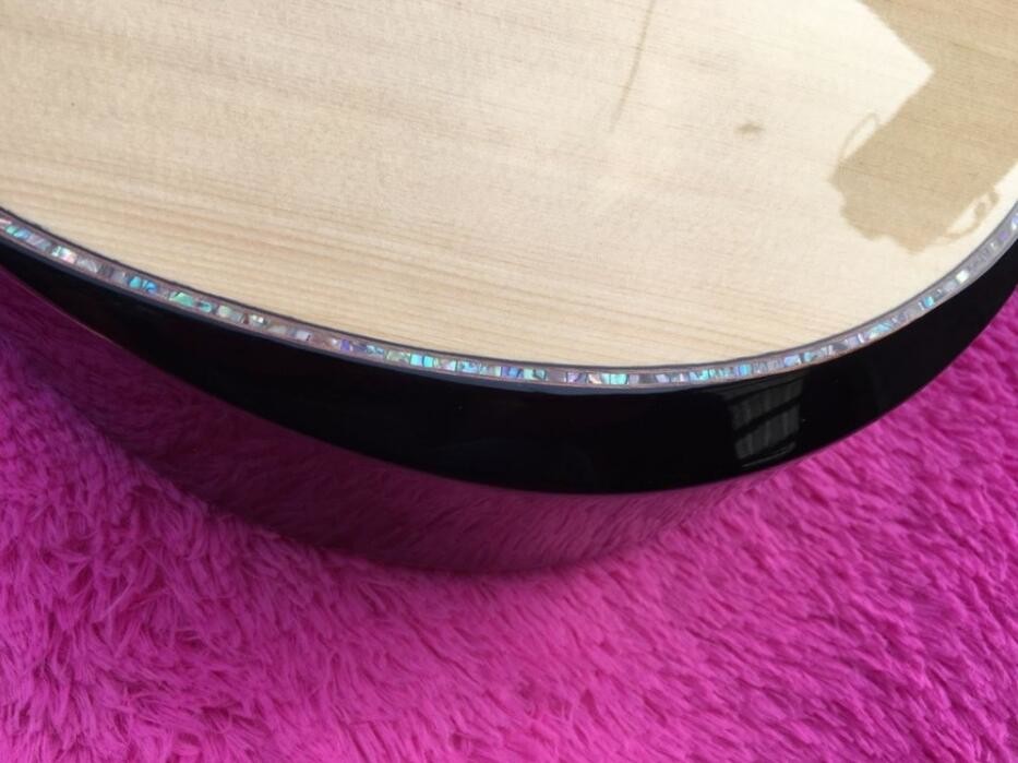Body cut acoustic guitar Real abalone solid top SP14s electric acoustic guitar