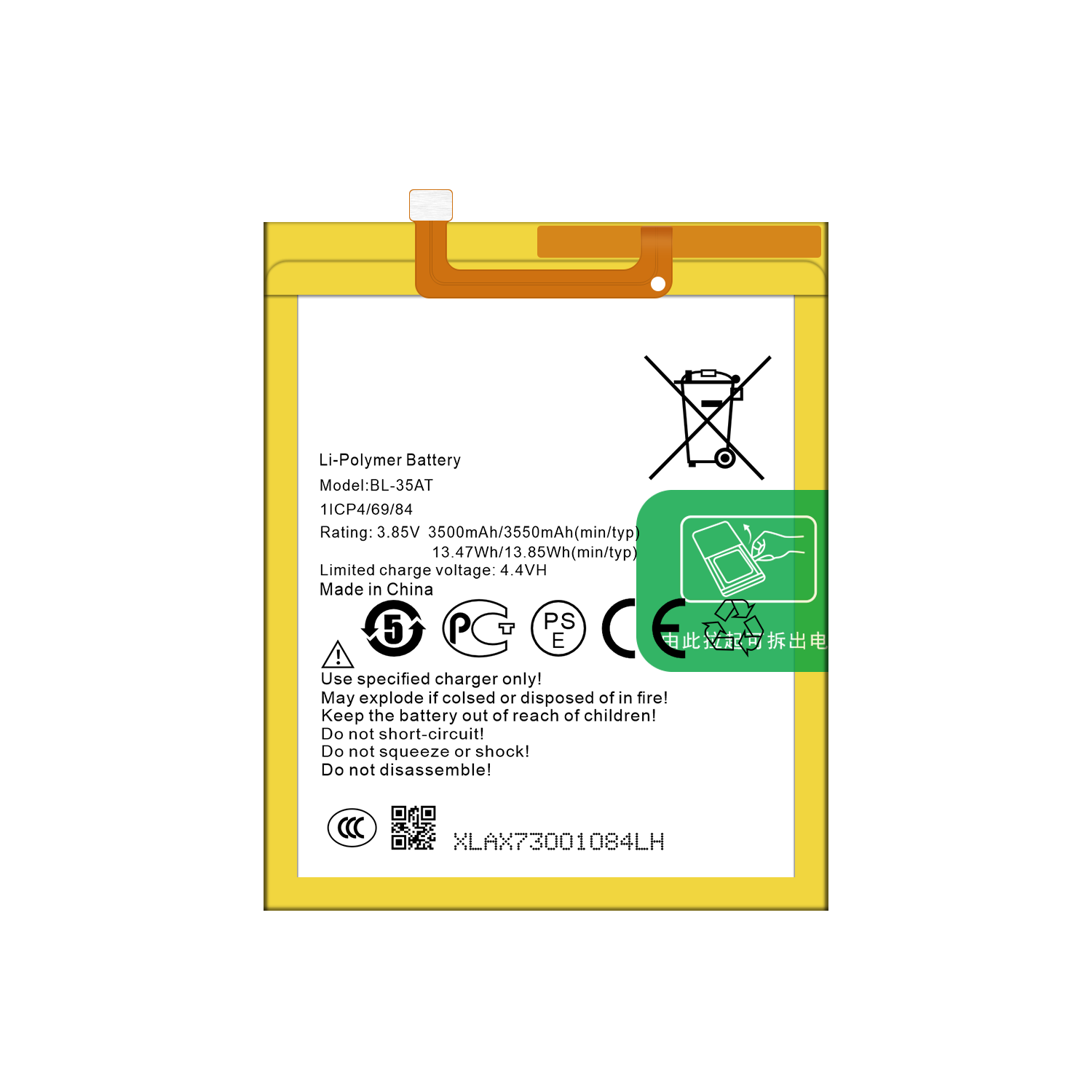Stock AX8 and AX7 BL-35AT 3550mAh Mobile Phone Battery for Tecno Phantom 8 Guaranteed