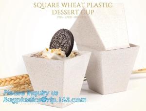 Wholesale Wheat straw Compostable HEXAGON shape dessert cup,square wheat plastic dessert cup,Pla Plastic Disposable Corn Starch Cu from china suppliers