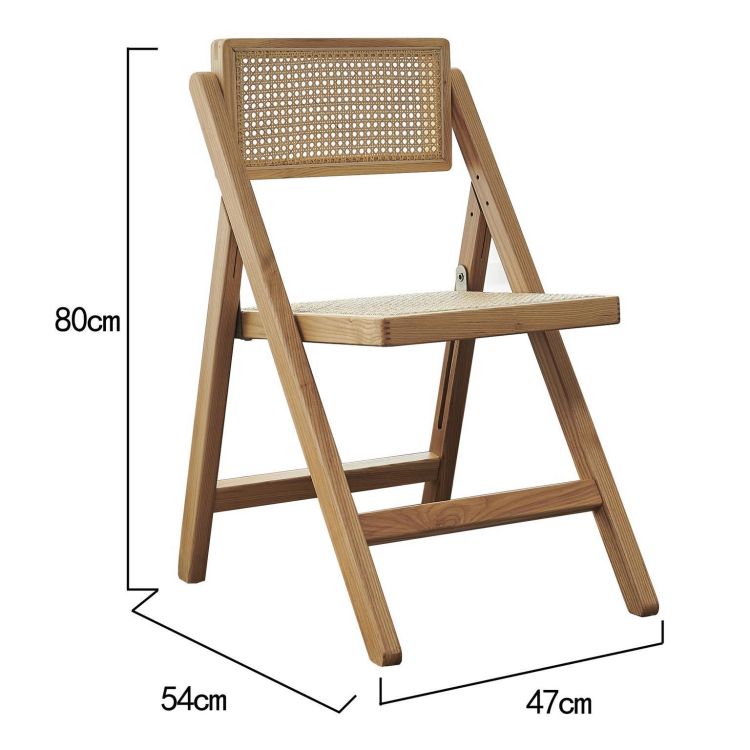 NO Folded Modern Solid Wood Chair with Rattan Dining Folding Rattan Chair in Nature Popular Colors