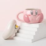 Kawaii Pink Cartoon Ceramic Coffee Cup With Lid Chef Star Mugs Anime Toy