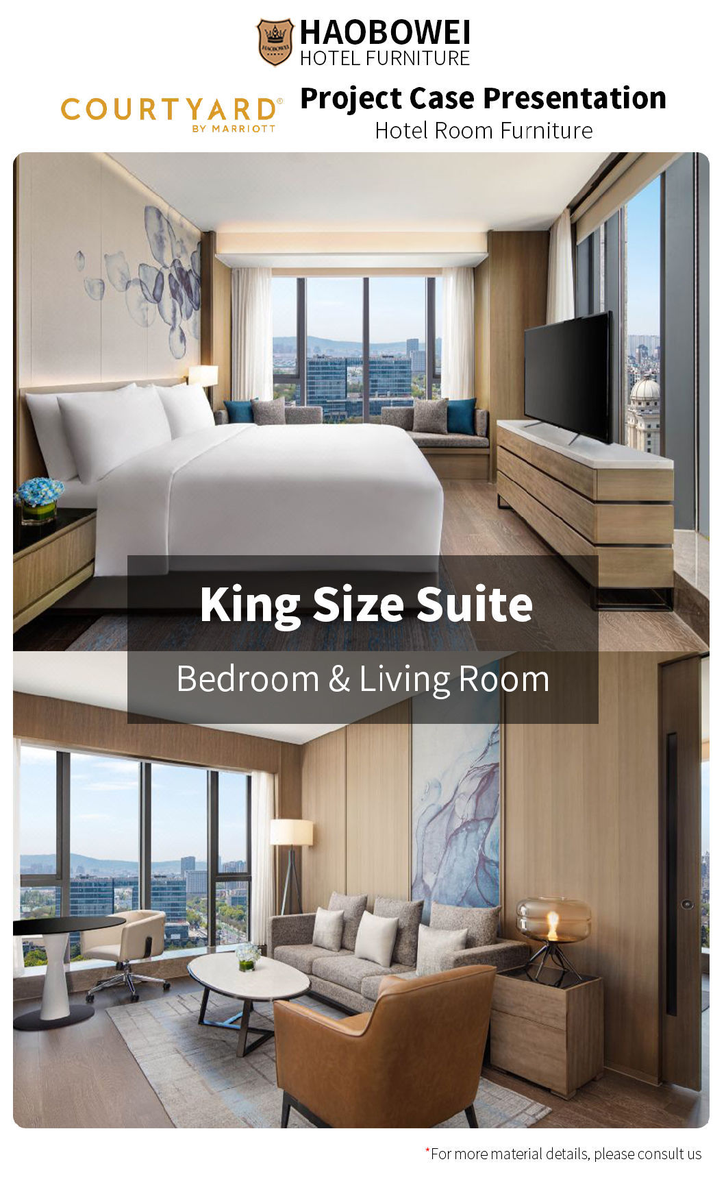 Foshan China 4 Star King Size Bedroom Set Marriott Hotel Furniture Bedroom