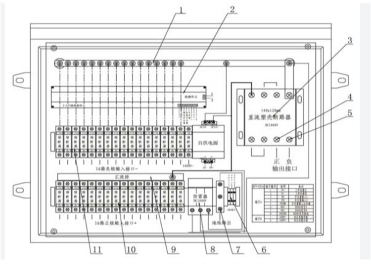 8 in 1out 1000vdc Ip65 Pv 4 String Solar Combiner Box Monitoring avoid damage to short circuit