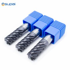 China 6 Flute HRC58 Solid Carbide Finishing Roughing Milling Cutter For Metal on sale