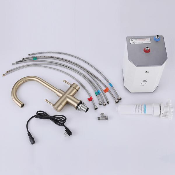 360 Rotatable Head Kitchen Faucet Tap Instant Hot Water Tap Gold 304 Cuprum