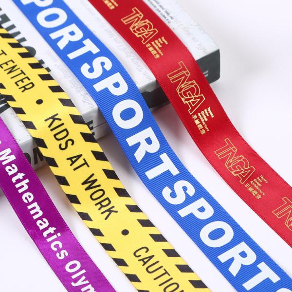 Custom Luxury Foam Logo Printed Grosgrain Ribbon 3D Raised Logo Branded Ribbon