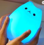 3 AAA Tabletop Night Light Lamp , DC5V Cat Silicone Soft Touch Night Light