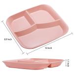 Reusable 3-Compartment Dinner Plate BPA-Free Microwave Dishwasher Safe Wheat