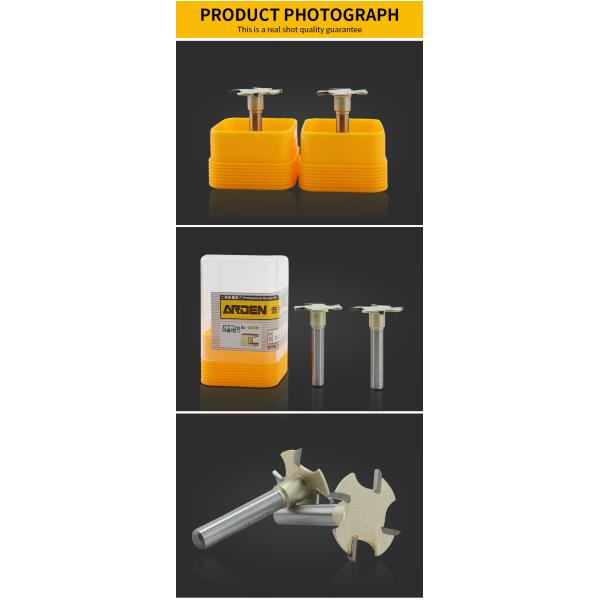 ARDEN 1610 Woodworking Router Bit Shank 1/2 1/4 Hard Alloy Drill Bit for Cutting Wooding T Type Slotting Cutter