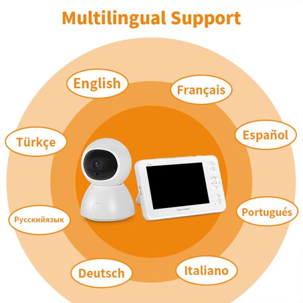 Security Wireless Wifi Baby Monitor Camera With 5 Inch LCD Screen