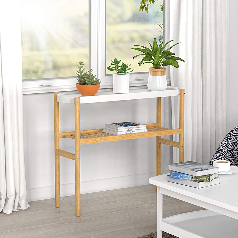 Multi-tier Bamboo Flowers Storage Stand Pots Rack Display Plants Holder for Indoor