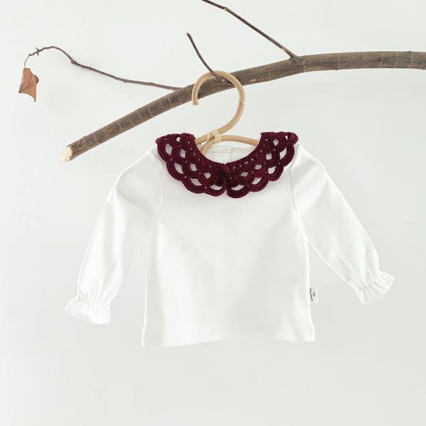 Y-F 2023 Autumn Girls Two Tone Detachable Lace Collar Crochet Kids Cotton Flower Wedding Vintage Collar