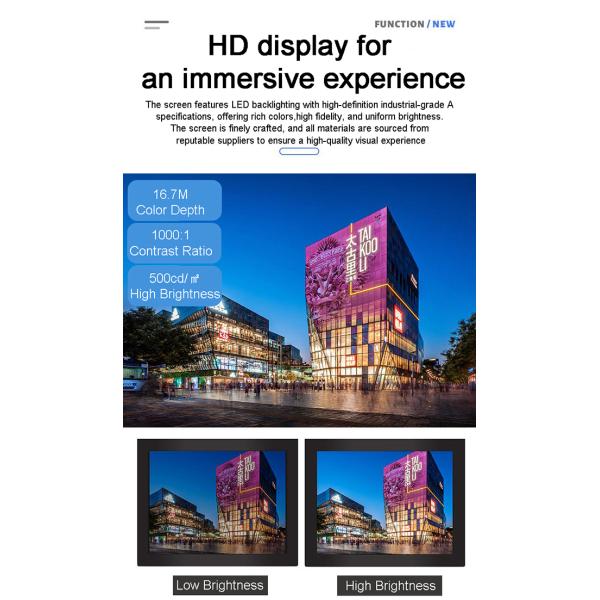 IP65 Matel Case Industrial Touchscreen Pc Embedded Fanless 12-36V DC HMI Capacitive