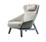 Italy design furniture Leisure chair with ottoman in Armchair stool used Leather