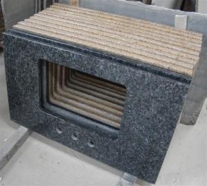 Wholesale Blue Pearl Solid Granite Worktops Apartment / Hotel Renovation Suit from china suppliers