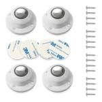 Set Of 4 High Quality 1 Inch Self-Adhesives Swivel Stainless Steel Roller