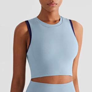 Wholesale Nuls Skin Friendly Contrast Color Sports Bra Gathered Fitness Yoga Vest Top from china suppliers