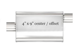 Wholesale Stainless Steel 4&quot; X 9&quot; Oval Center / Offset Straight Through Muffler from china suppliers