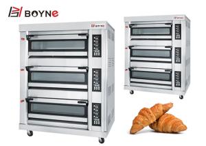 Wholesale 220V Gas Type Stainless Steel Commercial Microcomputer Three Deck Nine Trays Bakery Oven from china suppliers