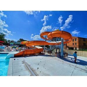 Wholesale Outdoor Playground Swimming Pool Equipment Fiberglass Spiral Slide from china suppliers