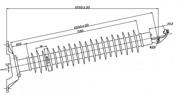 69kV silicone rubber line post insulator 