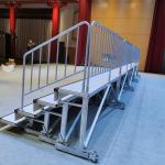 Portable Plywood Plastic Telescopic Bleacher Seating With Safety Railings For