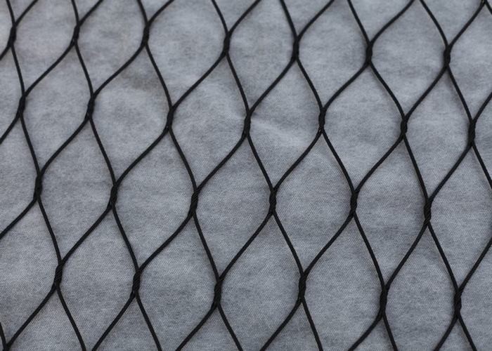 7x7 And 7x19 Knotted Black Oxide Wire Rope Mesh With SGS / CE Certified