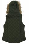Outside Light Quilted Jacket Womens / Black Padded Vest With Detachable Hood
